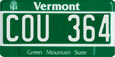 VT license plate COU364