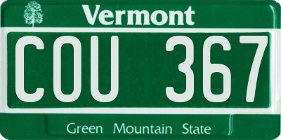 VT license plate COU367