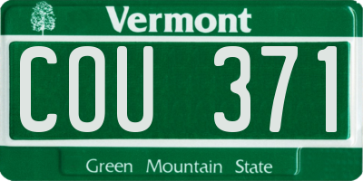 VT license plate COU371