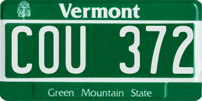 VT license plate COU372