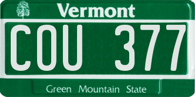 VT license plate COU377