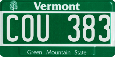 VT license plate COU383