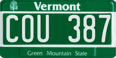 VT license plate COU387