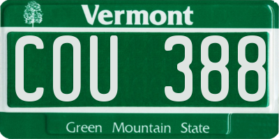 VT license plate COU388