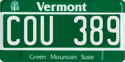 VT license plate COU389