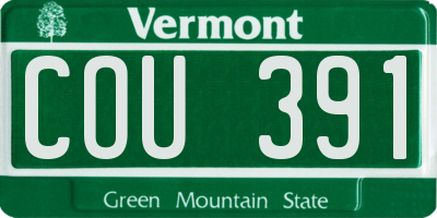 VT license plate COU391