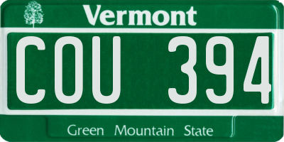 VT license plate COU394