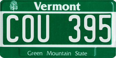 VT license plate COU395
