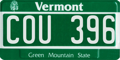 VT license plate COU396