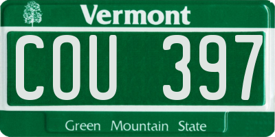 VT license plate COU397