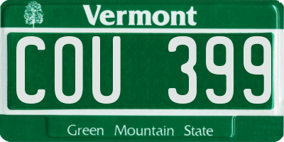 VT license plate COU399