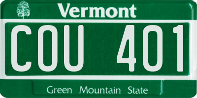 VT license plate COU401