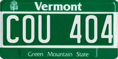 VT license plate COU404