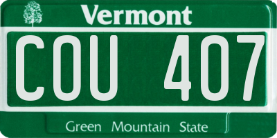 VT license plate COU407