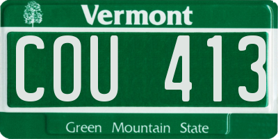 VT license plate COU413