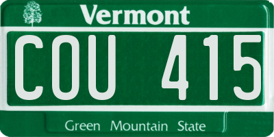 VT license plate COU415