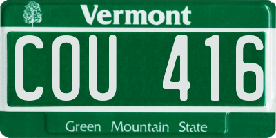 VT license plate COU416