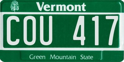 VT license plate COU417