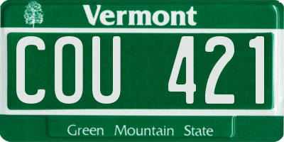 VT license plate COU421