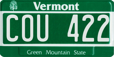 VT license plate COU422