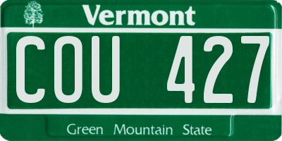 VT license plate COU427
