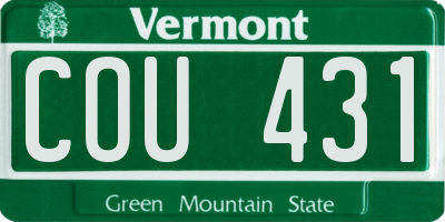 VT license plate COU431