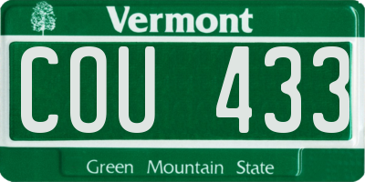 VT license plate COU433