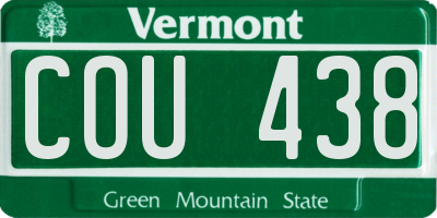 VT license plate COU438