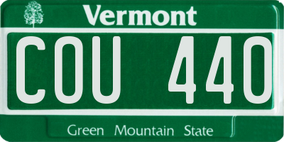 VT license plate COU440