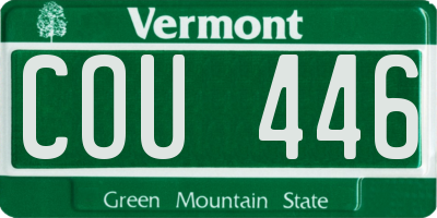 VT license plate COU446