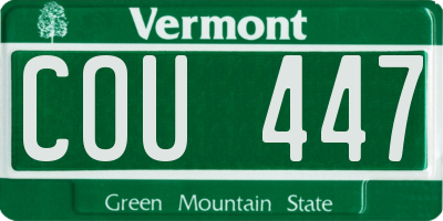 VT license plate COU447