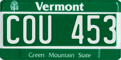VT license plate COU453