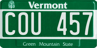 VT license plate COU457