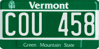 VT license plate COU458