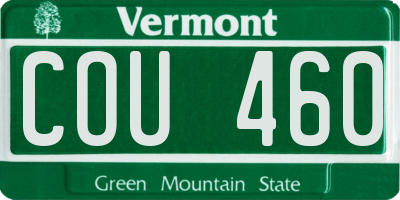 VT license plate COU460