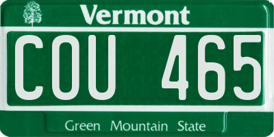 VT license plate COU465