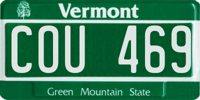 VT license plate COU469