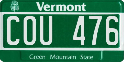 VT license plate COU476