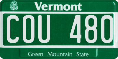 VT license plate COU480