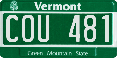 VT license plate COU481