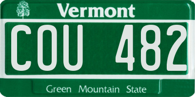 VT license plate COU482