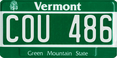VT license plate COU486