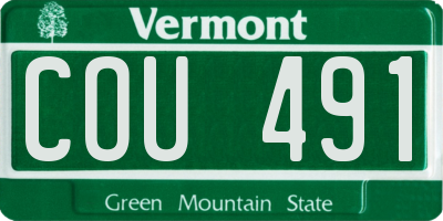 VT license plate COU491
