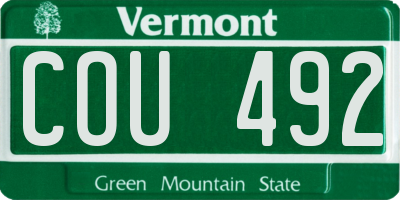 VT license plate COU492