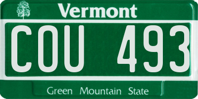 VT license plate COU493
