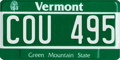 VT license plate COU495