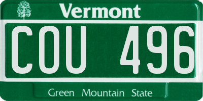 VT license plate COU496