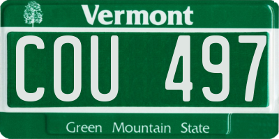 VT license plate COU497