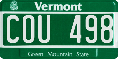 VT license plate COU498
