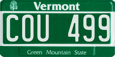 VT license plate COU499